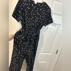 Nasty Gal Black and White Polka Dot Jumpsuit